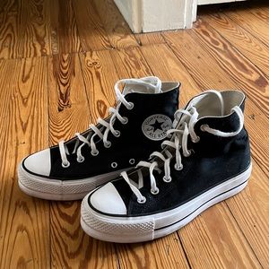 Gently worn high top platform converse